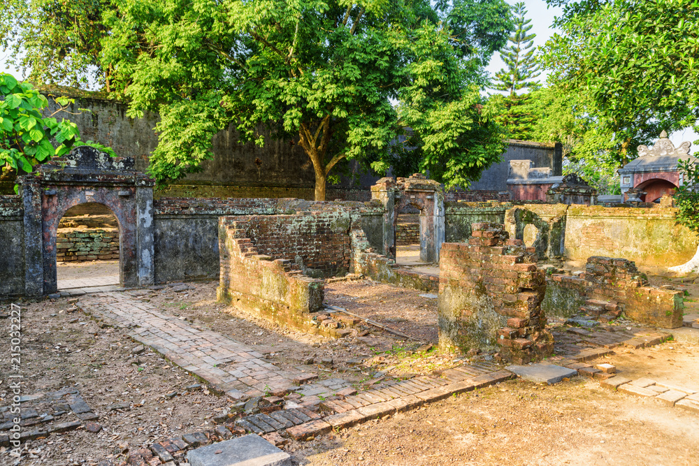 Ruins of old buildings, the Tu Duc Royal Tomb, Hue