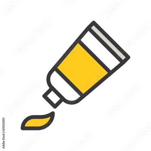 Cream or paste tube, filled outline icon