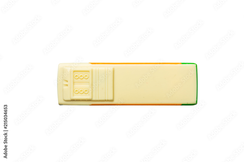 Car toy diecast on the white background , Top view . (clipping path) Car toy diecast on the white background , Top view . (clipping path)