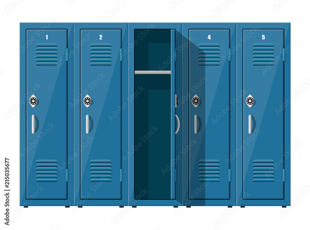 Blue metal cabinets. Blue metal cabinets.