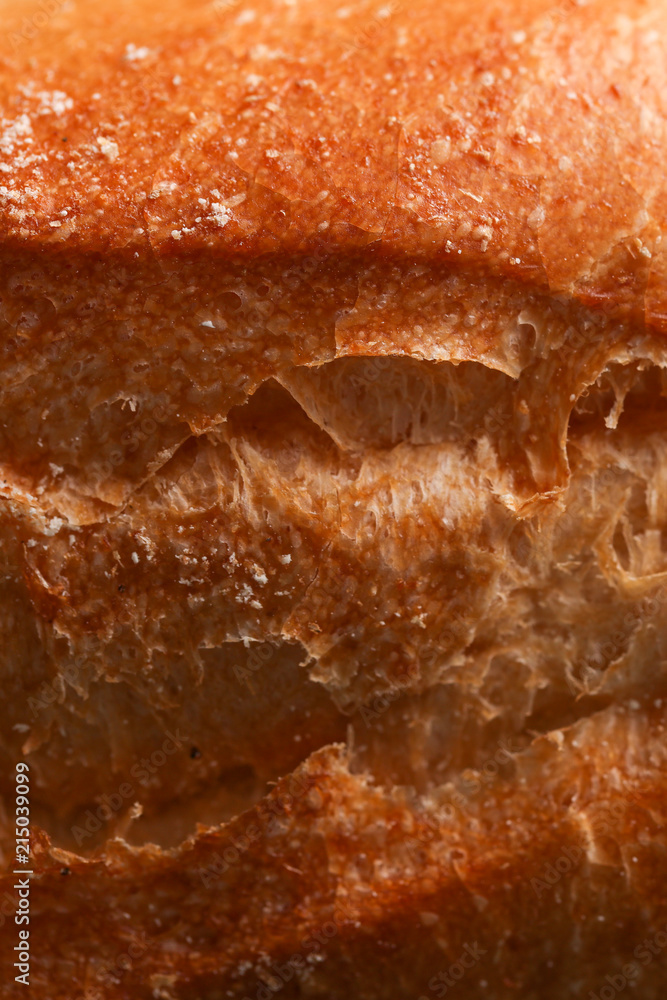 Ruddy crust on bread as an abstract background