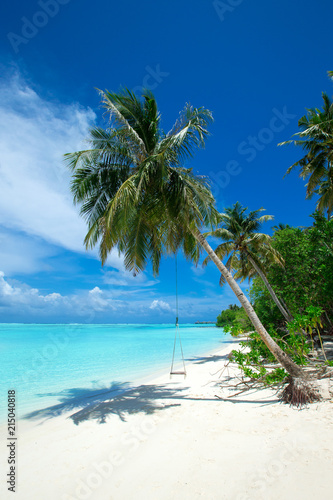 Fototapeta Naklejka Na Ścianę i Meble -  tropical beach in Maldives with blue lagoon