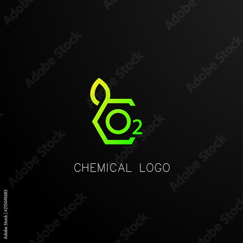chemical logo concept, abstract  logo, sign, symbol or mark for chemical, environtment, food and drink company. vector logo design