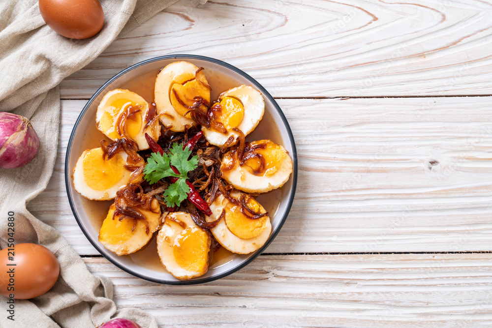 Fried Boiled Egg with Tamarind Sauce Fried Boiled Egg with Tamarind Sauce
