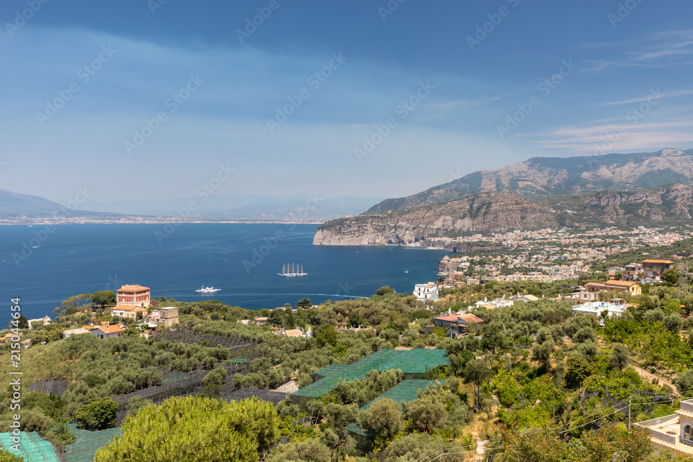 Sorrento. Italy. Aerial view of Sorrento and the Bay of Naples.