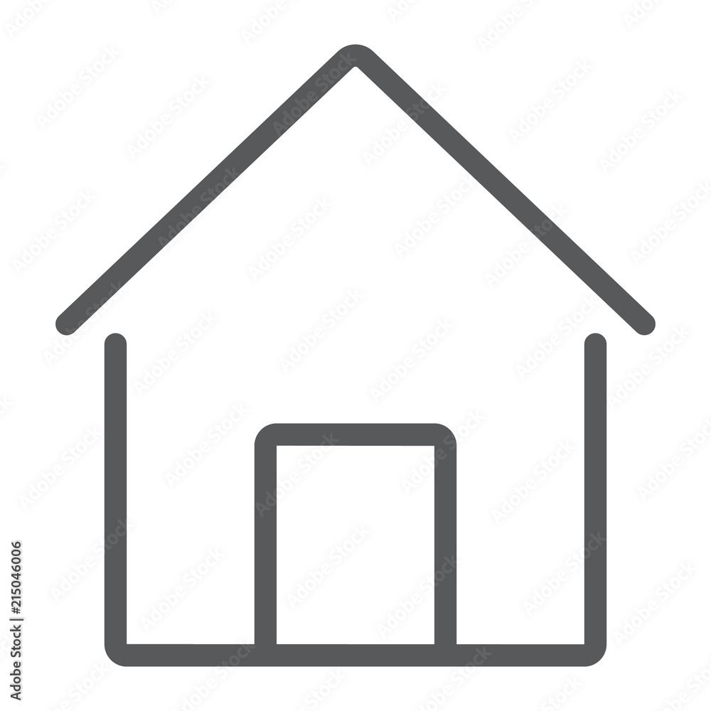 Home line icon, house and building, button sign, vector graphics, a linear pattern on a white background, eps 10. Home line icon, house and building, button sign, vector graphics, a linear pattern on a white background, eps 10.