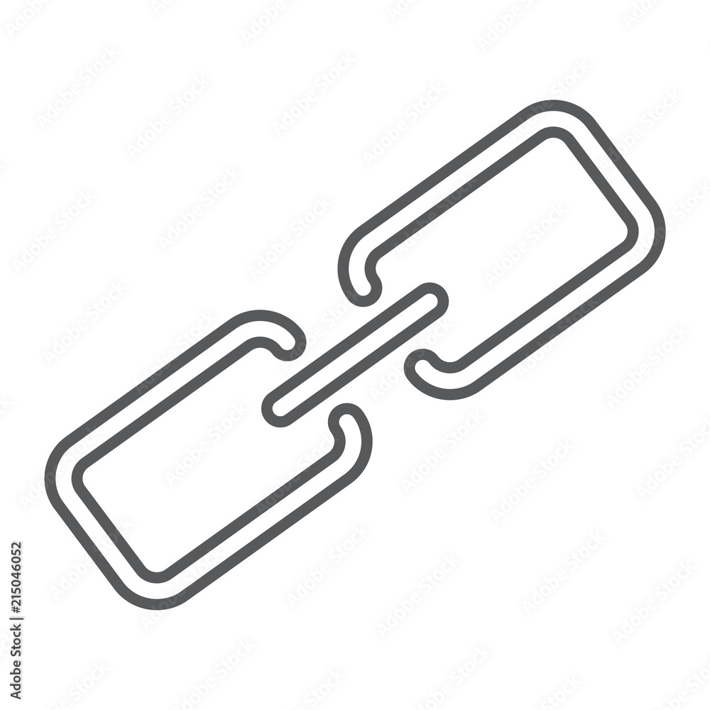 Link thin line icon, contact us and chain, button sign, vector graphics, a linear pattern on a white background, eps 10. Link thin line icon, contact us and chain, button sign, vector graphics, a linear pattern on a white background, eps 10.