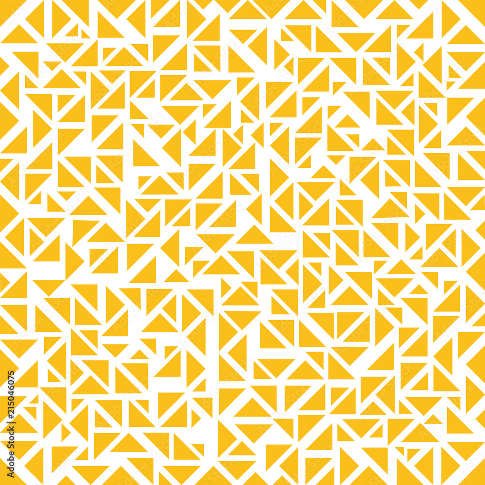 Fototapeta premium Abstract yellow triangles random pattern on white background.