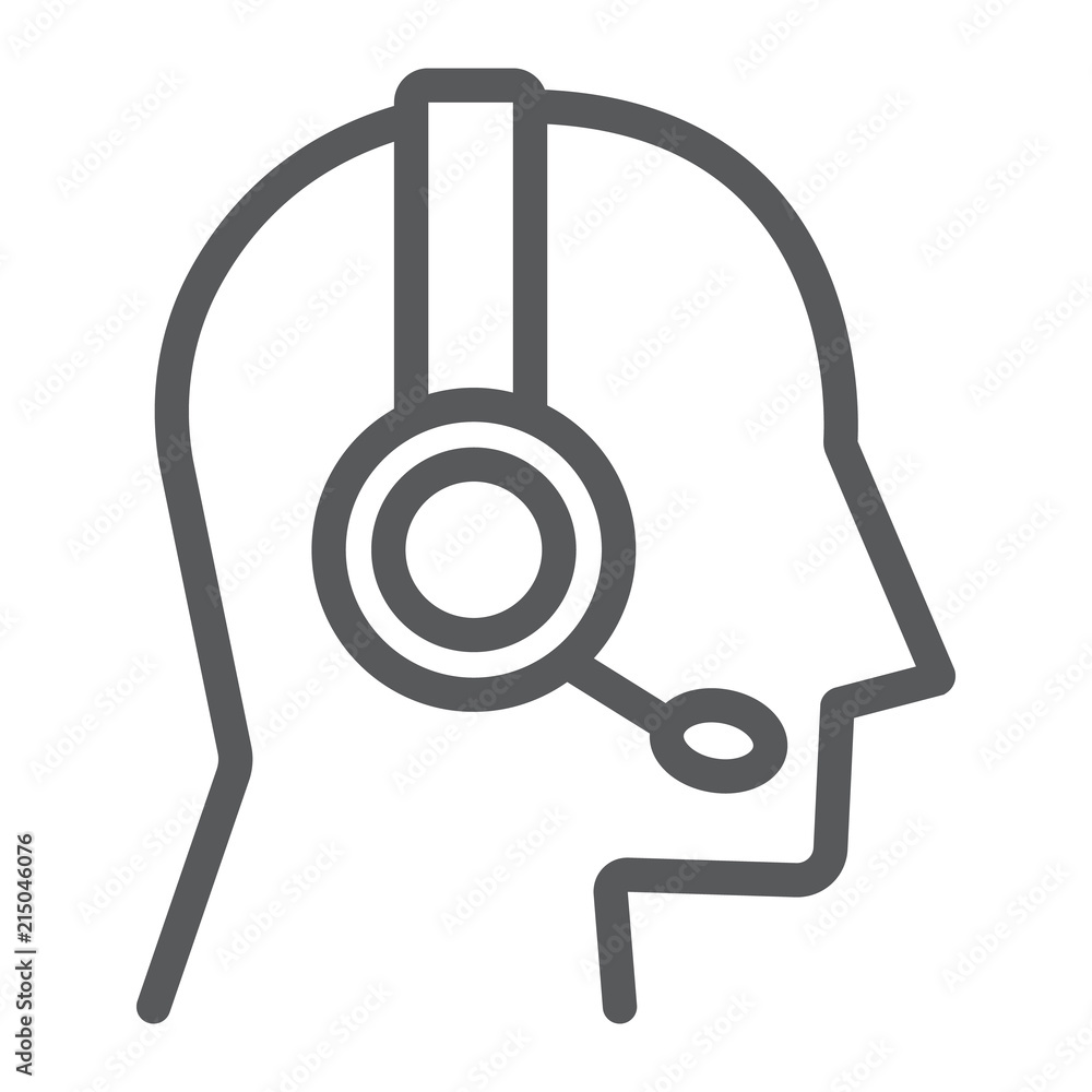 Online help line icon, contact us and operator, support sign, vector graphics, a linear pattern on a white background, eps 10. Online help line icon, contact us and operator, support sign, vector graphics, a linear pattern on a white background, eps 10.