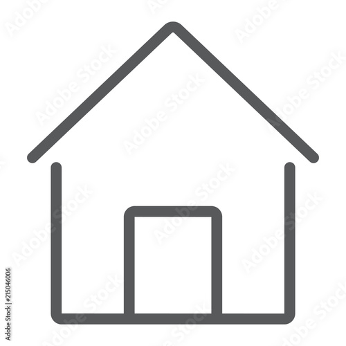 Home line icon, house and building, button sign, vector graphics, a linear pattern on a white background, eps 10.