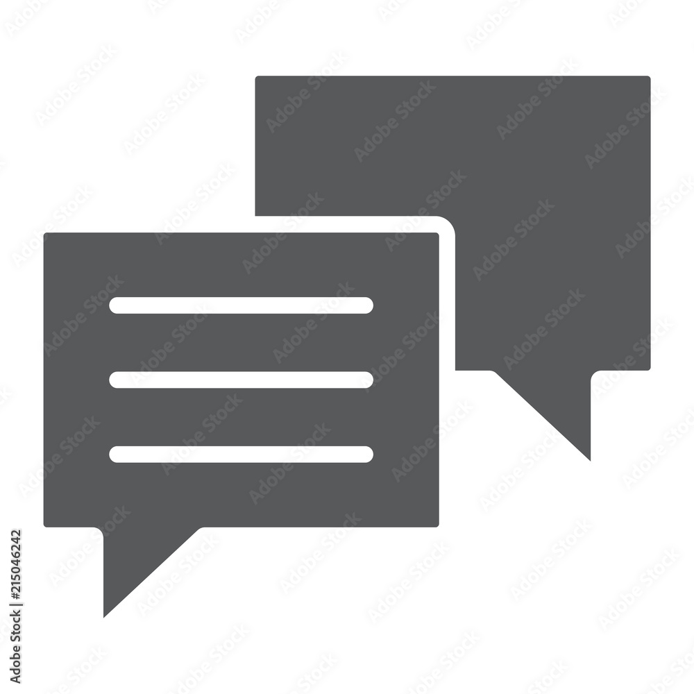 Chat glyph icon, dialog and talk, soeech bubble messgae sign, vector graphics, a solid pattern on a white background, eps 10. Chat glyph icon, dialog and talk, soeech bubble messgae sign, vector graphics, a solid pattern on a white background, eps 10.