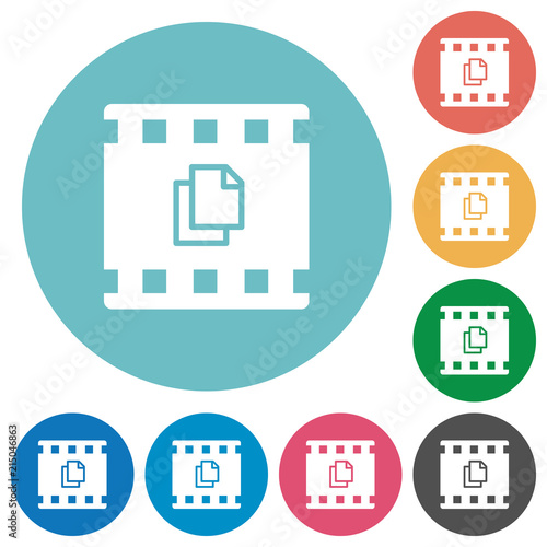 Copy movie flat round icons