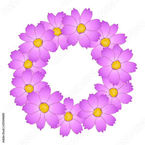 Pink Cosmos Flower Wreath