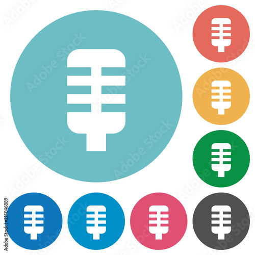 Microphone flat round icons