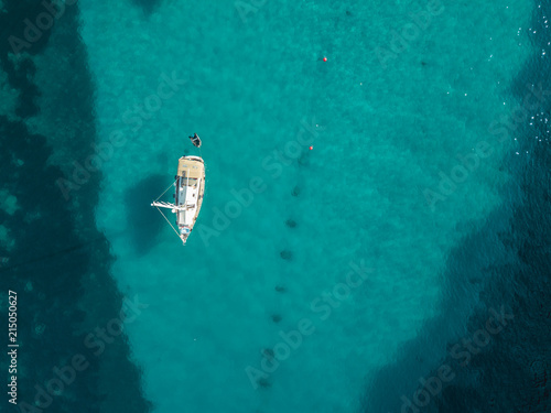Aerial Above View Yachts Beach Mediterranean Sea Blue Water © Sam Foster