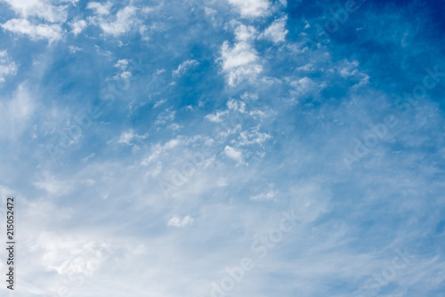 Blue sky with fluffy clouds, background image
