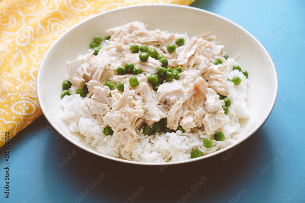 Tasty coconut chicken served on dish Tasty coconut chicken served on dish