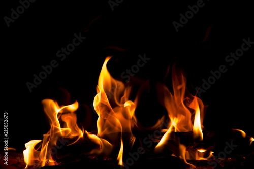 Abstract fire on black background © yauhenka