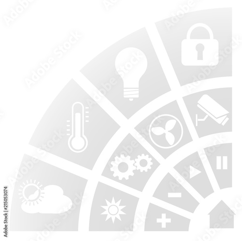 translucent circular smart home automation interface vector illustration