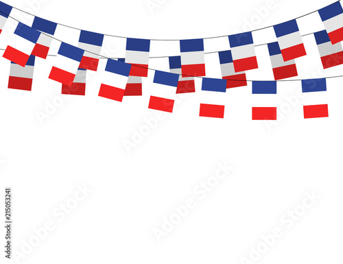 France flag garland. Vector illustration.