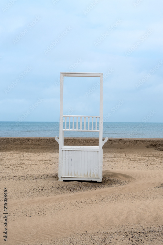 Surrealistic door open on the sea Surrealistic door open on the sea