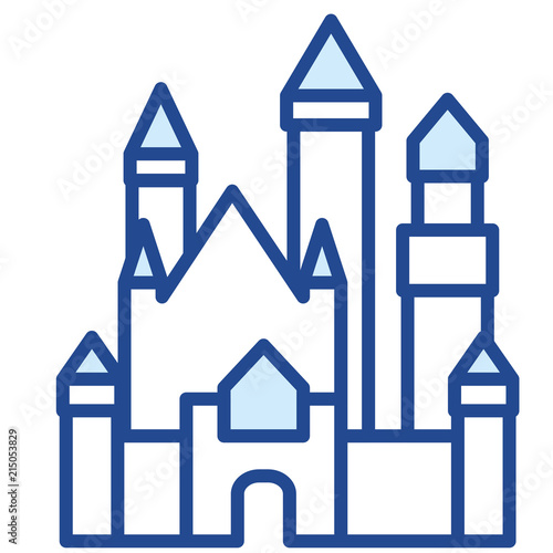 Schloss Neuschwanstein Vector Icon Illustration