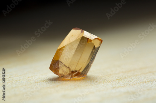 Topaz yellow natural quartz blue gem geological crystals texture background