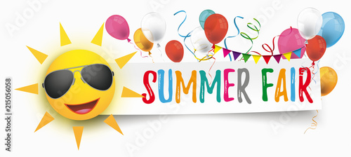 Paper Banner Balloons Buntings Sun Sunglasses Summer Fair