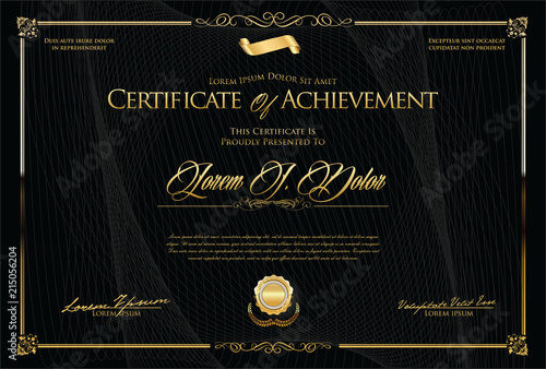 Certificate or diploma retro template vector illustration