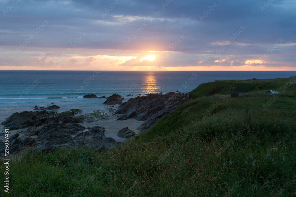 Fistral Beach, Newquay - Sunset With Rocks