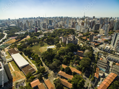 Panoramic view of the buildings and houses of the Vila Mariana neighborhood in São Paulo, Brazil 