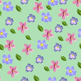 Seamless vector background with cute floral pattern. Design for cloth, wallpaper, gift wrapping. Print for silk, calico and other projects.