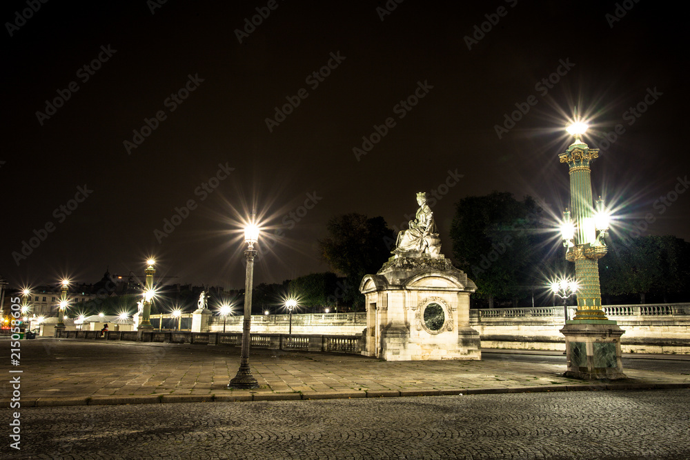 Place Concorde at night with sculpture Strasbourg