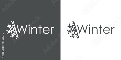 Logotipo Winter con estrella frio en gris y blanco