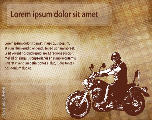 motorcyclist on the abstract background - vector