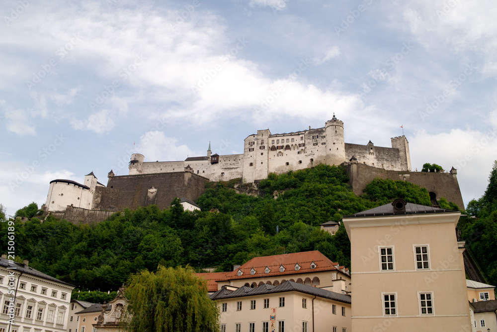 Castle Hohensalzburg (Festung Hohensalzburg). Built at the behest of the Prince Archbishop of Salzburg-one of the largest medieval castles in Europe