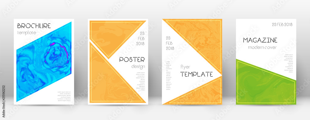 Abstract cover. Amusing design template. Suminagashi marble triangle poster. Amusing trendy abstract