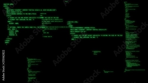 Programming Code Running On Computer Screen