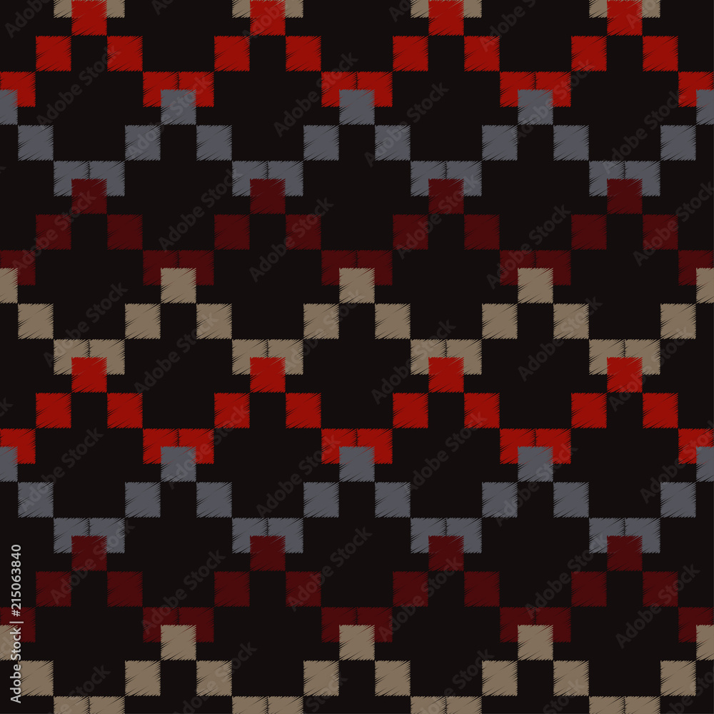 Seamless abstract geometric pattern. The pattern of pixels. Mosaic texture. Brushwork. Hand hatching. Scribble texture. Textile rapport. Seamless abstract geometric pattern. The pattern of pixels. Mosaic texture. Brushwork. Hand hatching. Scribble texture. Textile rapport.