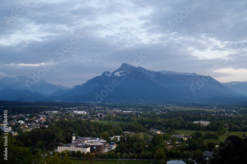 Beautiful view of the Alps from Hohensalzburg fortress, panorama Salzburg