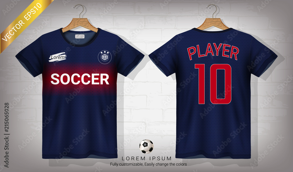 Plakat soccer Jersey and Sport TShirt Mockup Template, Realistic