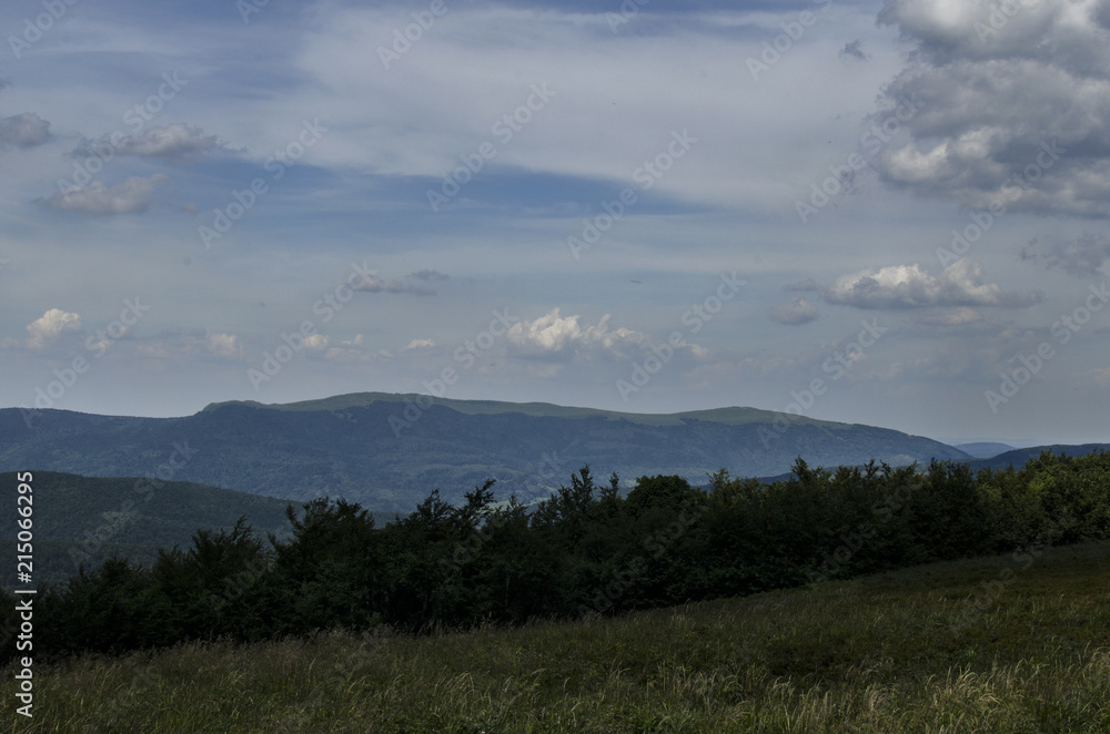 Fototapeta premium panorama Bieszczady połoniny