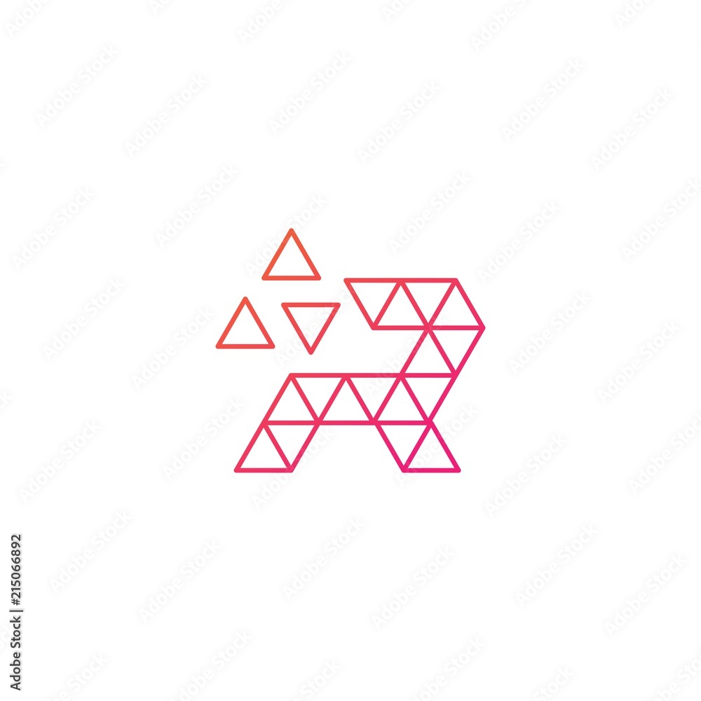 r letter digital pixel triangle line outline logo icon r letter digital pixel triangle line outline logo icon