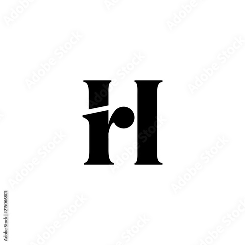 hr letter rh initial logo vector icon