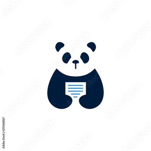 panda paper logo vector icon illustration