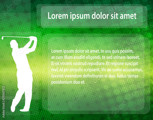 golfer silhouette over abstract background with space for text - vector