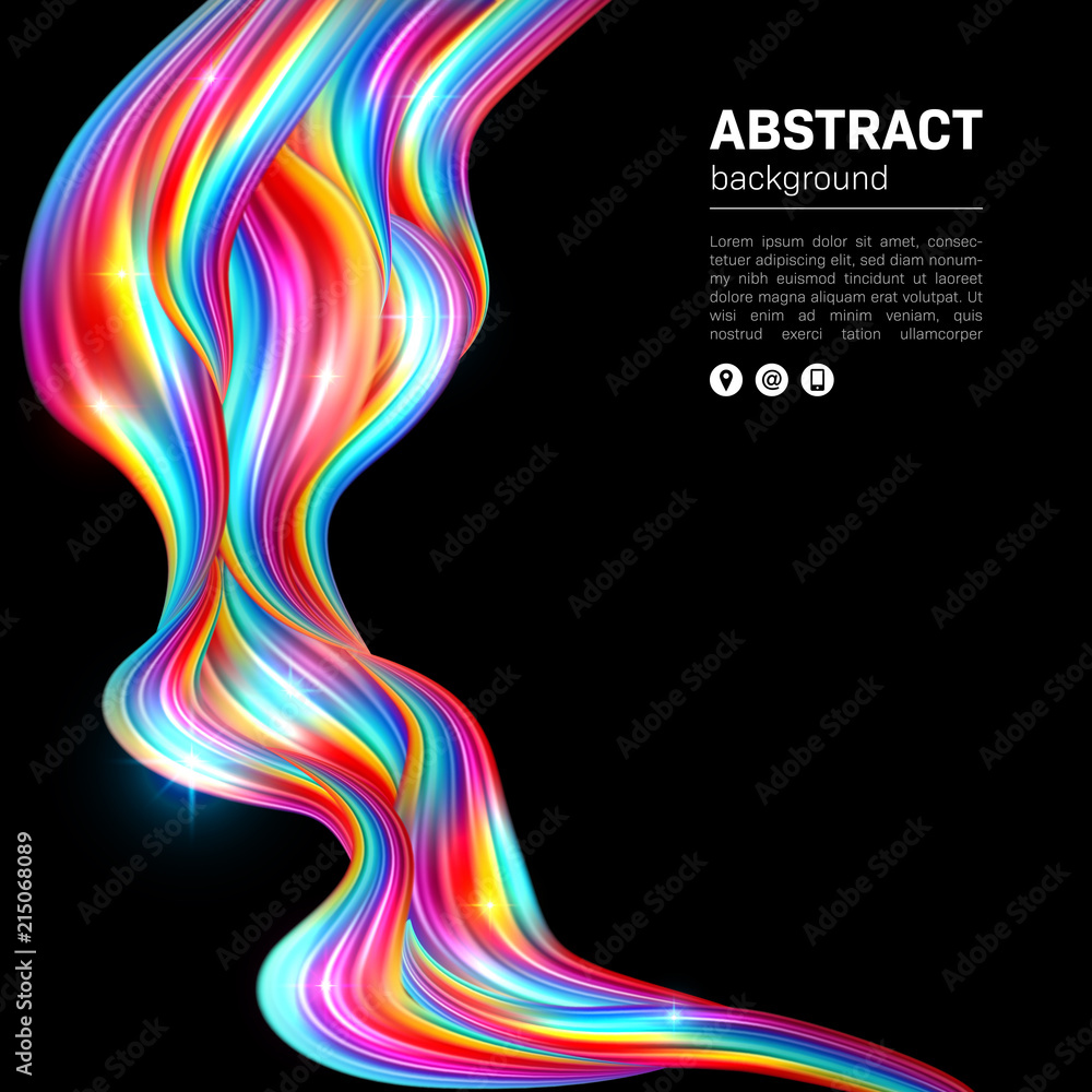 Smooth colorful waves. Abstract background with space for text. Vector Illustration