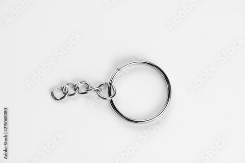 metal key ring clip on white background