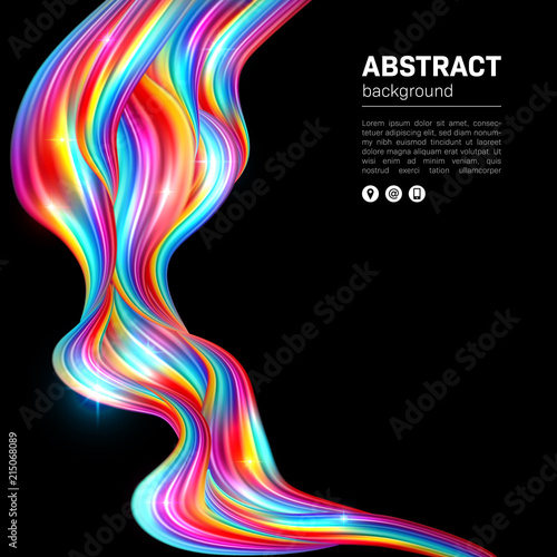 Smooth colorful waves. Abstract background with space for text. Vector Illustration