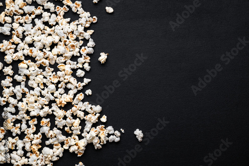 white popcorn on a vintage wooden background